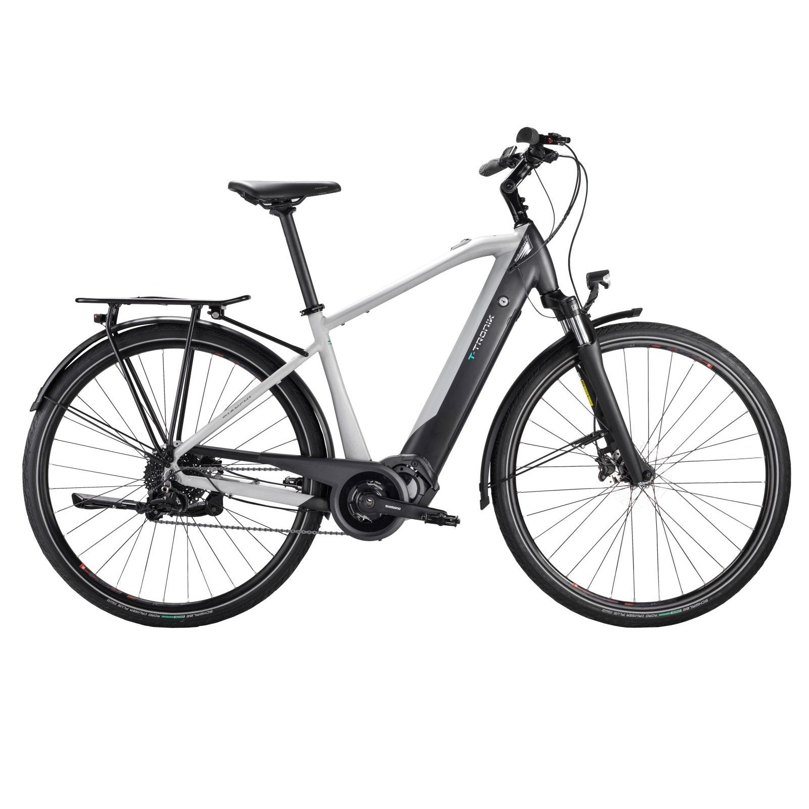 Bianchi T-Tronik T-Type Sunrace - Bicicletta Elettrica Trekking - Colore Dark Graphite/Grigio Urbano/Full Matt